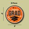 25 Count Graduation Party Plates Orange Round 9 Inch Paper Congrats Grad Table Setting